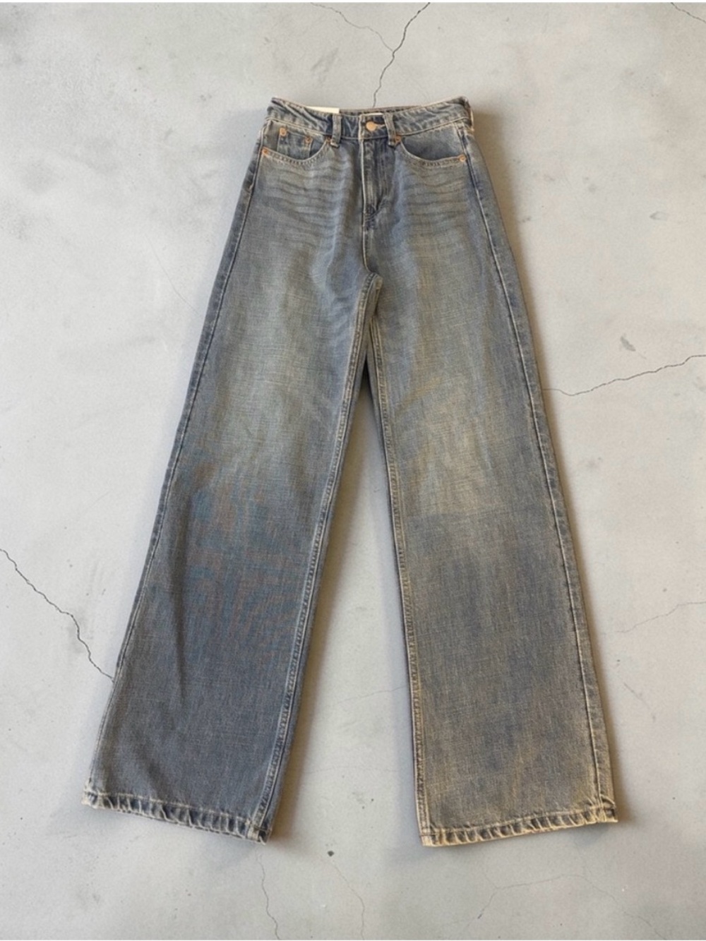 H&M Wide High Waist Jeans Blue 4